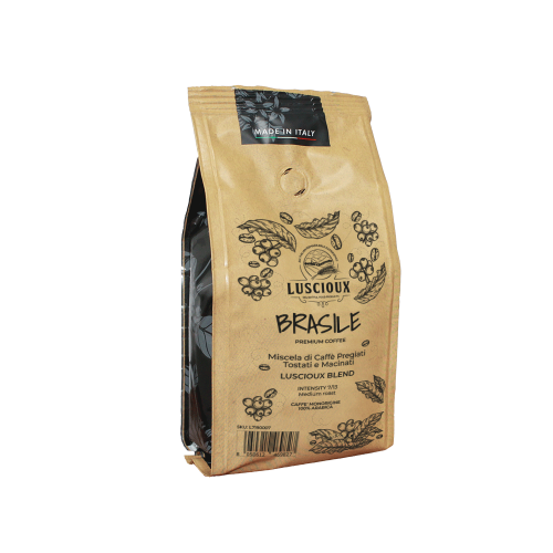Luscioux Brasile Caffè Macinato | Selezione Arabica - Caffè monorigine | 250 g