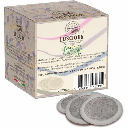 Luscioux Brasile 100% Arabica Origine Unique ESE 44 Dosettes de Café