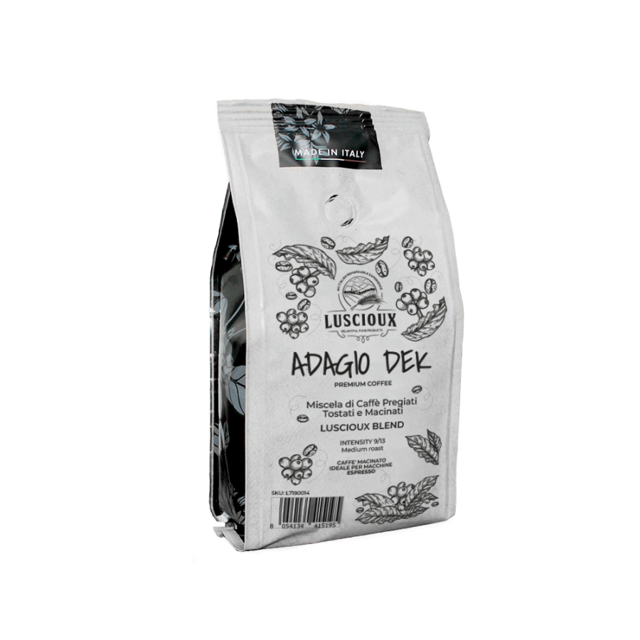 Luscioux Adagio Dek Caffè Espresso Macinato | 250 g