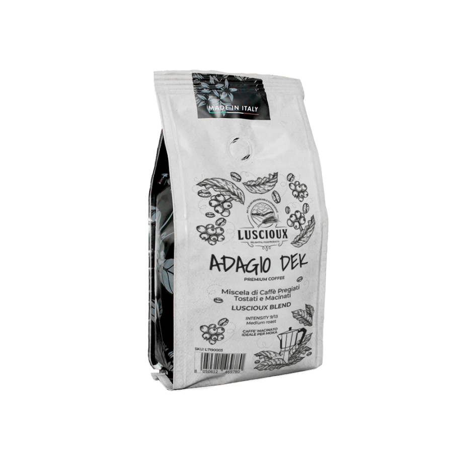 Luscioux Adagio Dek Ground Coffee Moka | 250g