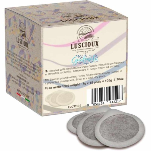 Luscioux Guatemala 100% Arábica de origen único ESE 44 cápsulas de café