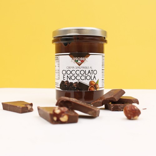 Luscioux Crema spalmabile al Cioccolato e Nocciola - Chocolat Vaso Elegance 200 g