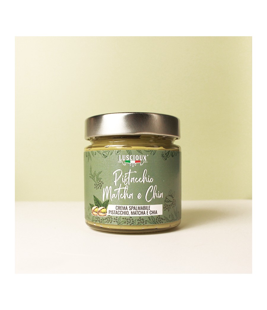 Pistache, Matcha et Chia | Crème à Tartiner aux Pistaches, Matcha et Graines de Chia 200g