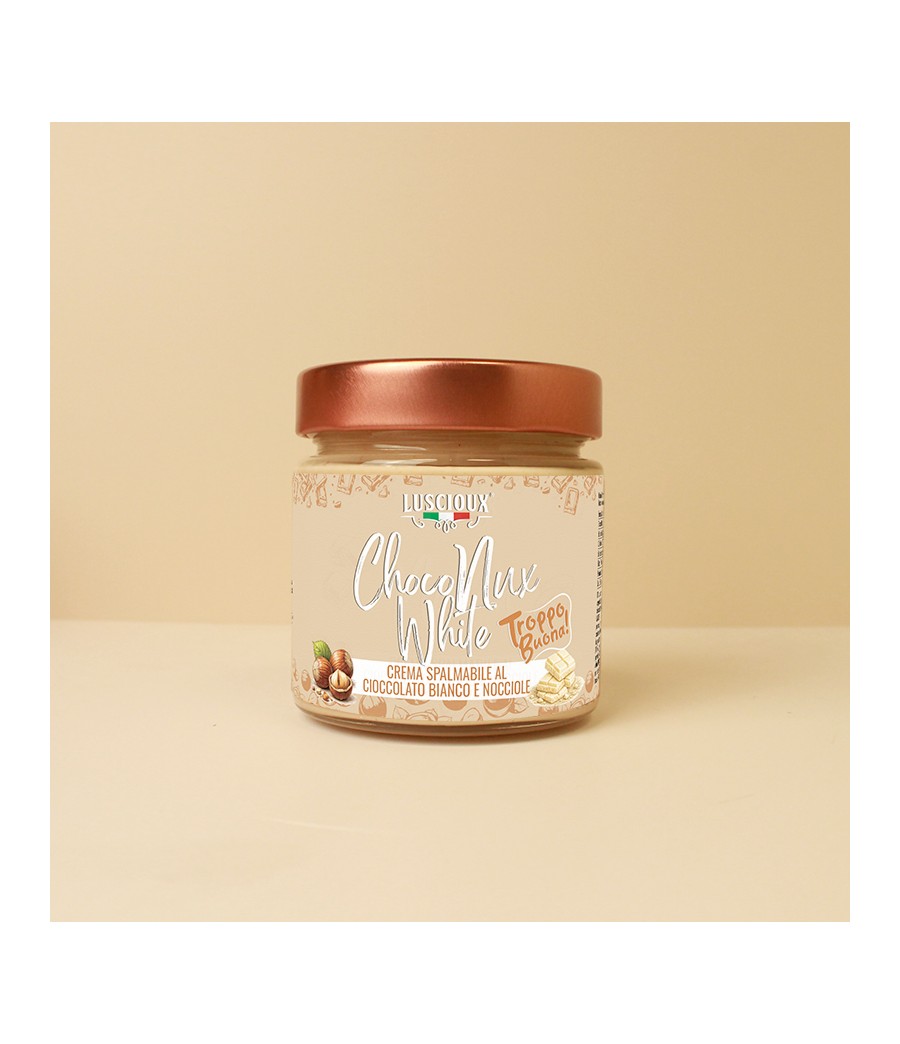 ChocoNux White Troppo Buona | Crème à tartiner au chocolat blanc et aux noisettes 200g