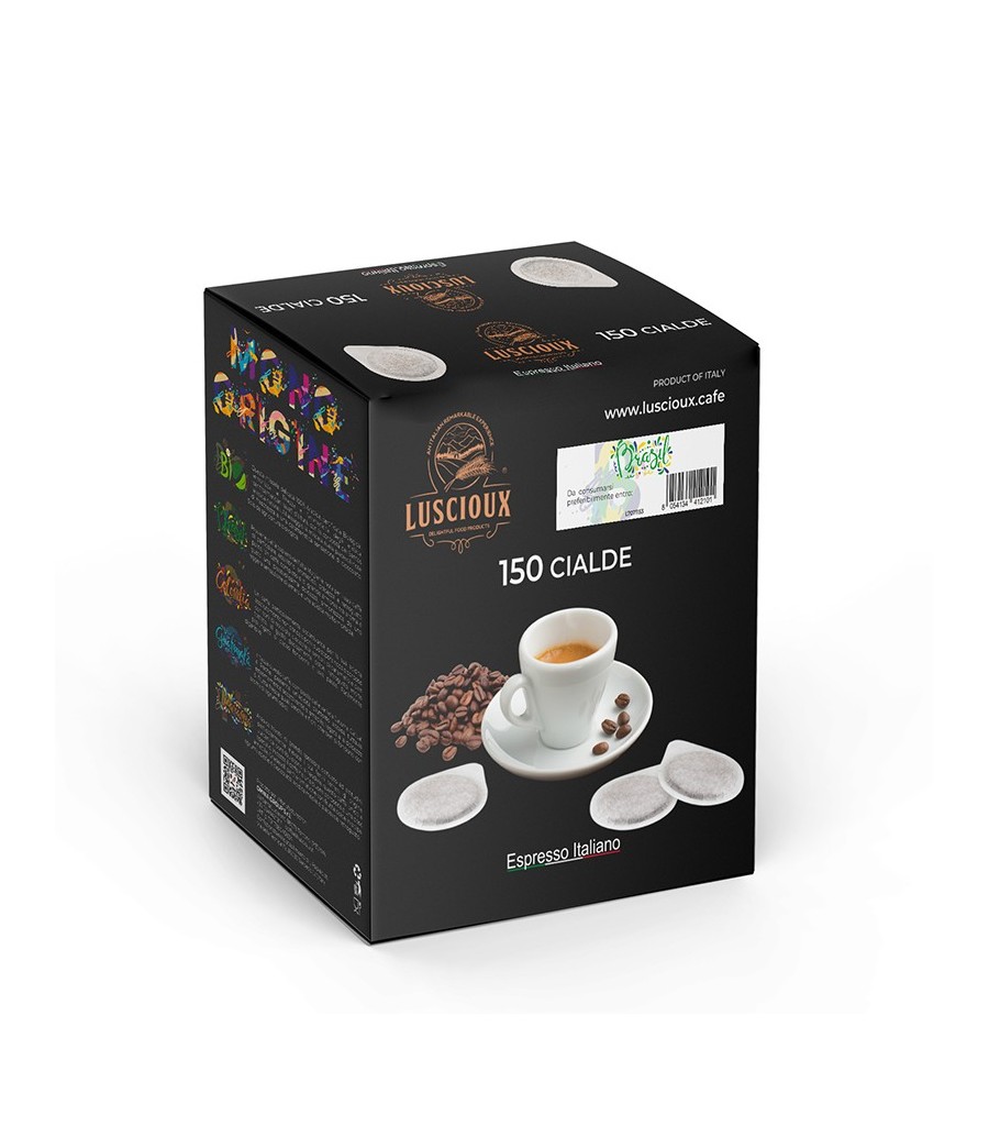 Luscioux Brazil 100% Arabica Single-Origin-Schoten ESE 44 Schachtel mit 150 Schoten
