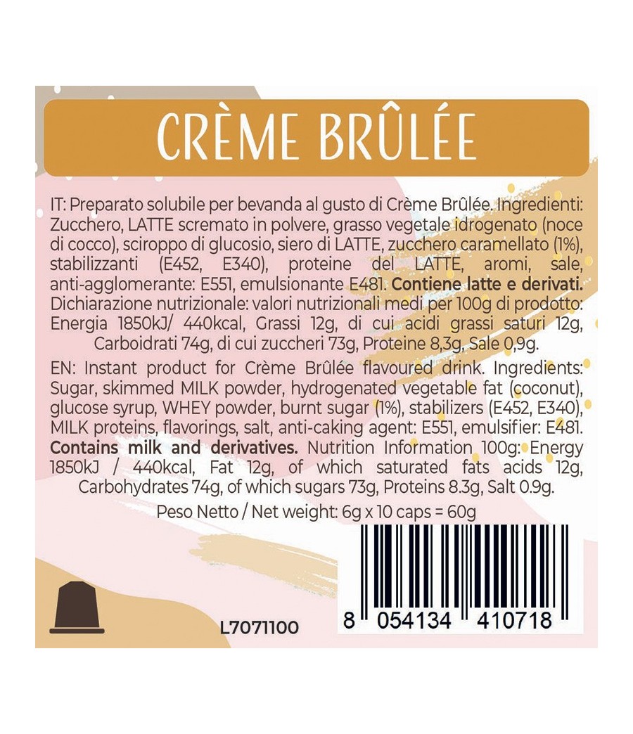 Capsule Crème brûlée compatible Nespresso