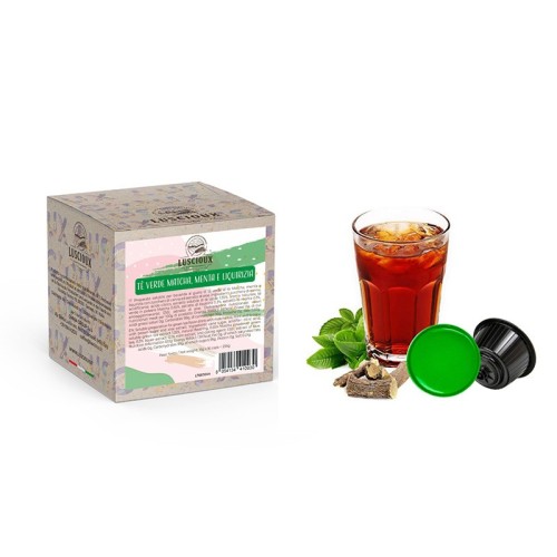 Luscioux DG®* Capsule Compatibili TE VERDE MATCHA/MENTA/LIQUIRIZIA | Tè verde Matcha solubile al gusto di Menta e Liquirizia