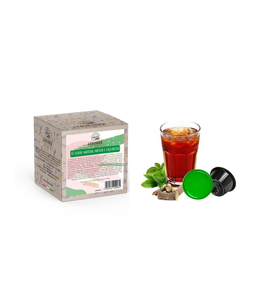 Kapsułki Luscioux DG®* Matcha Green Tea Matcha Mint Liquorice Flavoured Instant Green Tea Compatible Capsules