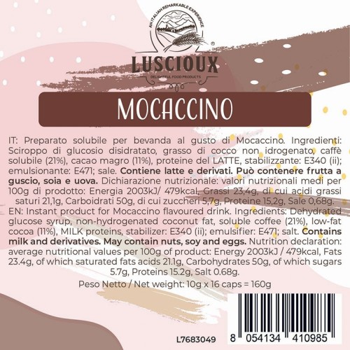 Luscioux DG®* Comp. Caps MOCACCINO Panneau d'informations nutritionnelles