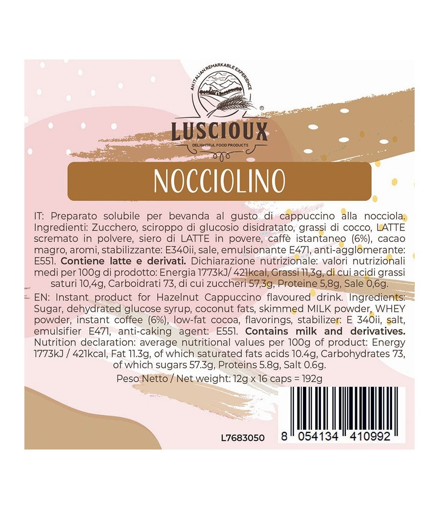 Luscioux Nespresso®* Capsule Compatibili NOCCIOLINO