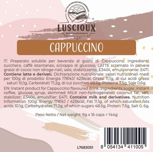 Luscioux DG®* Comp. Caps CAPPUCCINO Panneau d'informations nutritionnelles