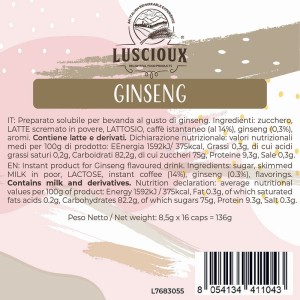 Luscioux DG®* Comp. Caps GINSENG Voedingsinformatiepaneel