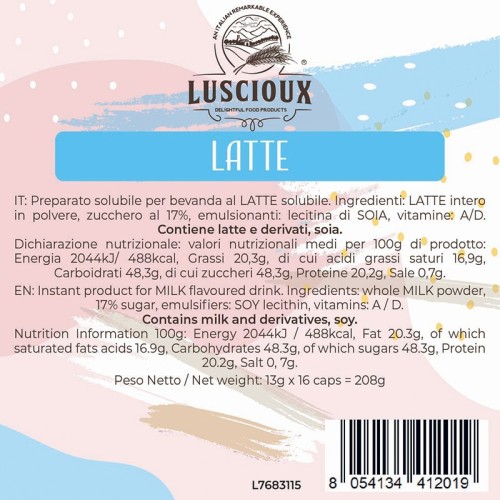 Luscioux DG®* Comp. Caps LAIT Panneau d'informations nutritionnelles