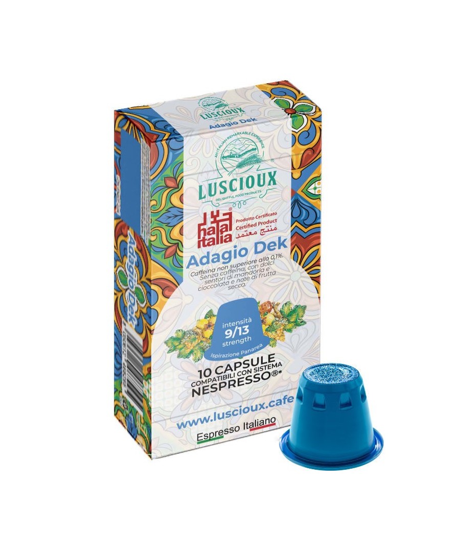 Luscioux Adagio Dek Nespresso®* -yhteensopivat kahvikapselit