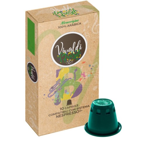 Luscioux Vivaldi Brasile Cápsulas de café 100 % arábica de origen único compatibles con Nespresso®*