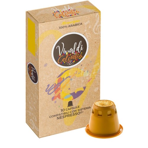 Luscioux Vivaldi Colombia Cápsulas de café 100% arábica de origen único compatibles con Nespresso®*
