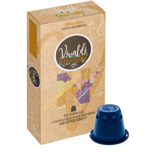 Capsules de café Luscioux Vivaldi Nicaragua 100 % arabica d'origine unique compatibles Nespresso®*