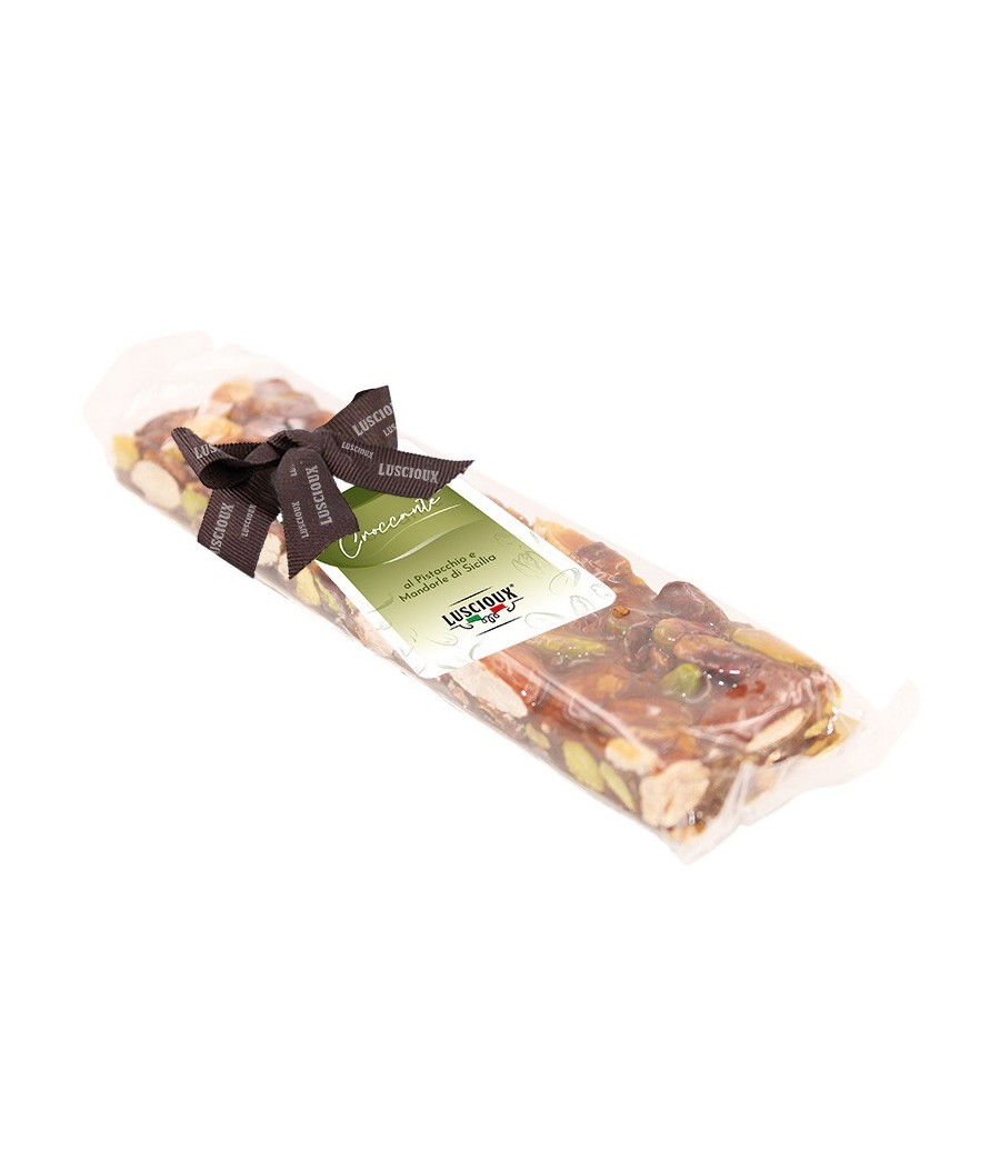 Luscioux Croccante 60 g in Flow Pack Al Pistacchio e Mandorla di Sicilia