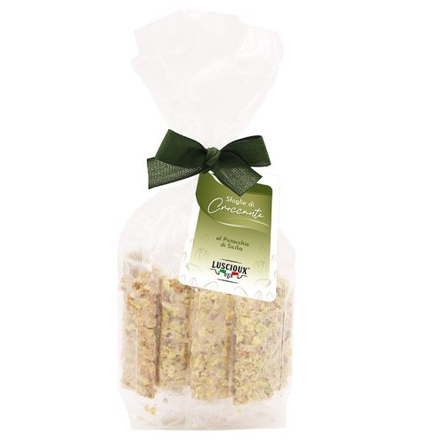 Luscioux Crunchy sheets in a bag 150 g with Sicilian Pistachio Knight