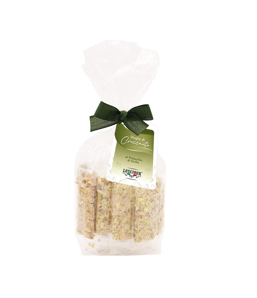 Luscioux Crunchy sheets in a bag 150 g with Sicilian Pistachio Knight