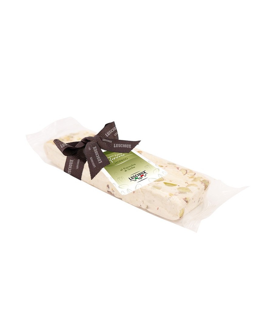 Luscioux Soft Nougat Slice 120 g w opakowaniu Flow Pack z sycylijskimi pistacjami