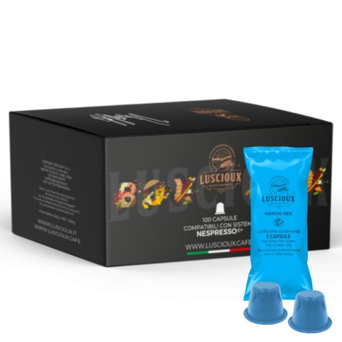 Cápsulas de café compatibles con Luscioux Adagio Dek Nespresso®*