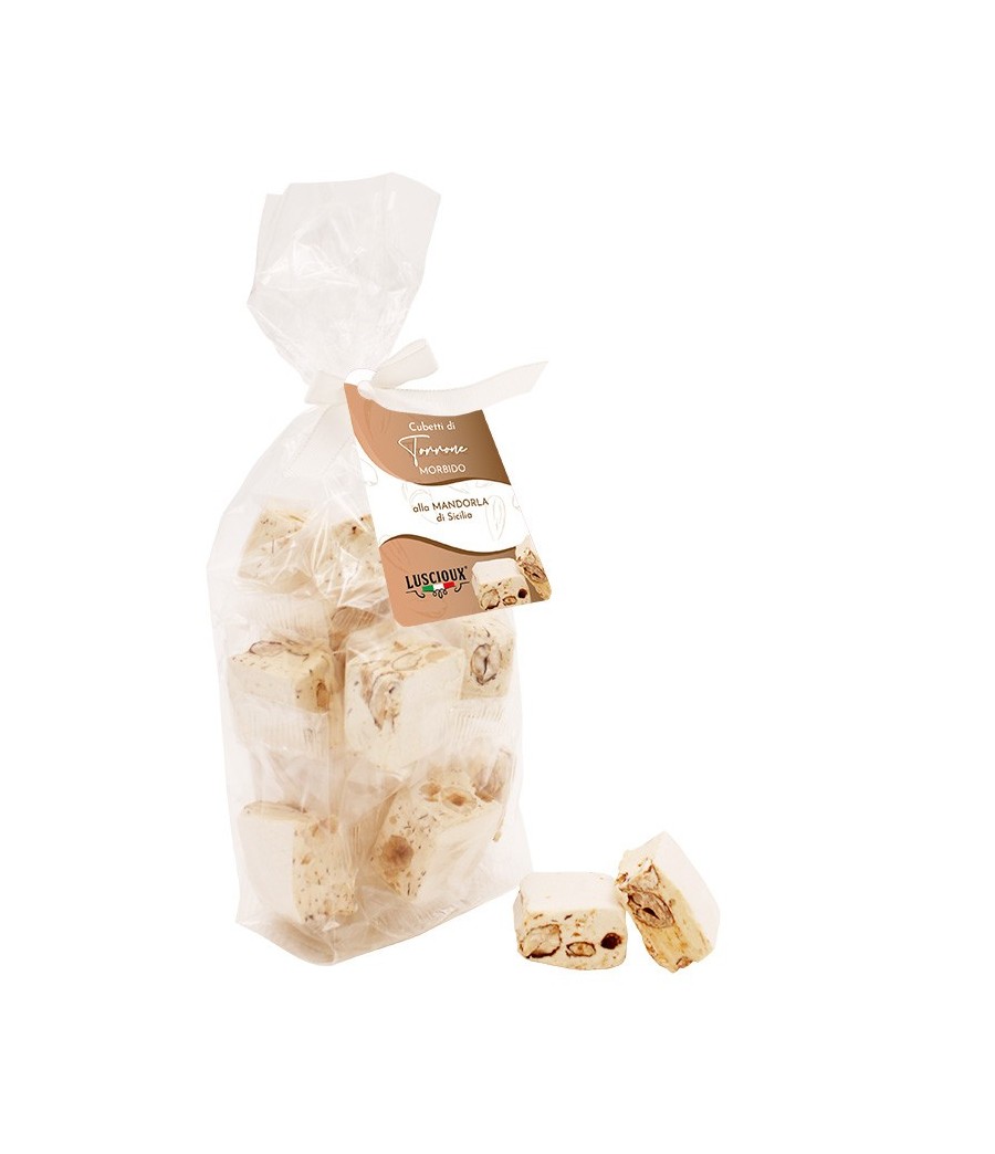 Luscioux Würfel aus weichem Nougat mit sizilianischen Mandeln Sizilianische Mandeln