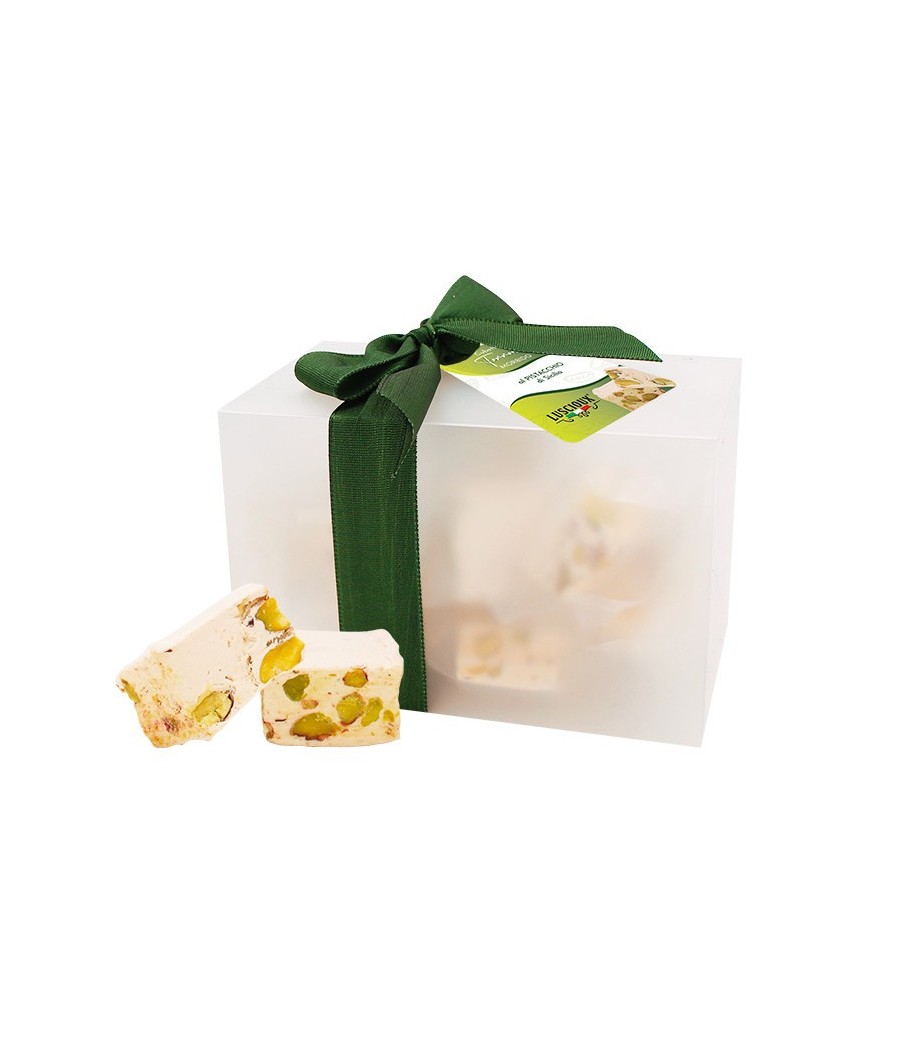 Cubos Luscioux de Turrón Suave con Pistacho 200 g en Elegance Box