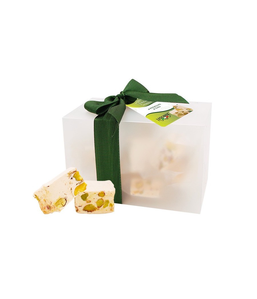 Luscioux Cubes of Soft Nougat with Pistachio 200 g in Elegance Box