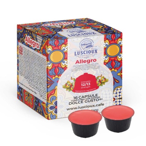 Luscioux ALLEGRO Dolce Gusto®* Compatible Coffee Capsules | Blend of selected Arabica and Robusta coffees