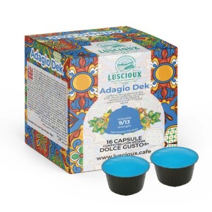 Capsules de café compatibles Luscioux ADAGIO DEK Dolce Gusto®* | Mélange de cafés décaféinés sélectionnés