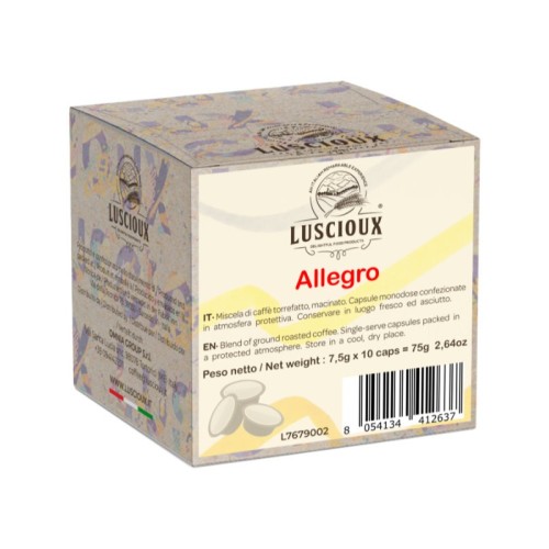 Luscioux Allegro Lavazza A Modo Mio®* Cápsulas Compatíveis | Aroma intenso