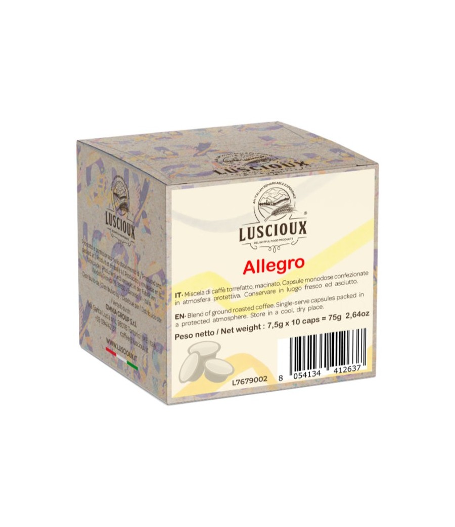 Luscioux Allegro Lavazza A Modo Mio®* Cápsulas compatibles | aroma intenso