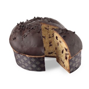 Luscioux De Moor | Panettone met extra pure chocoladeschilfers omhuld met 70% extra pure chocolade