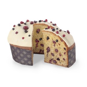 Luscioux Gemas del Bosque | Panettone de frutas del bosque cubierto de chocolate blanco