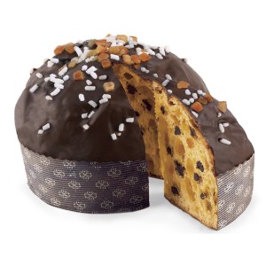 Luscioux Rode Sicilië | Panettone met bloedsinaasappel en chocoladedruppels omhuld met 70% extra donkere chocolade