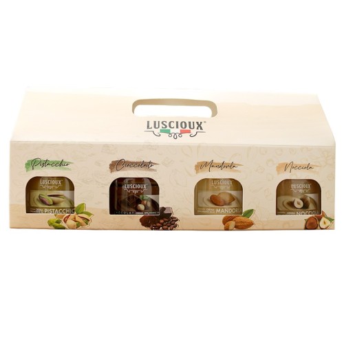 Sweetness Spalmabili Luscioux - Gift box with 4 assorted jars of spreadable cream