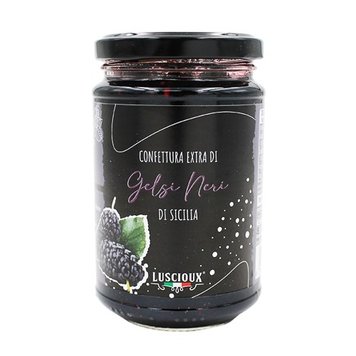 Luscioux Extra Marmelade aus sizilianischen schwarzen Maulbeeren Glas 360 g