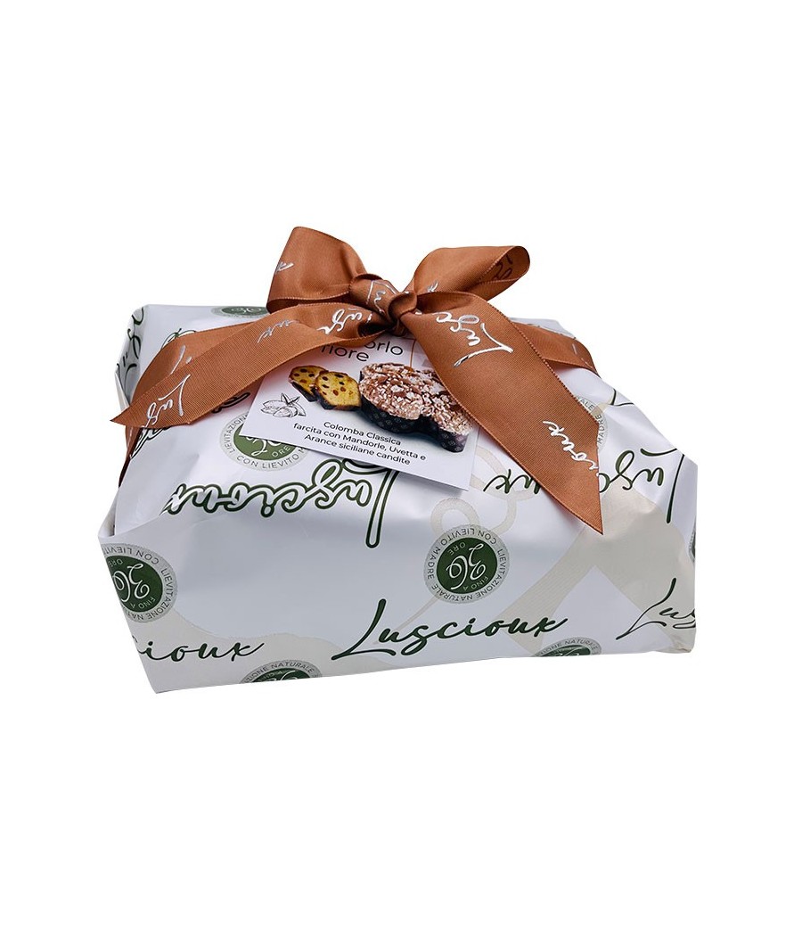 Luscioux Artesanal Colomba "Amendoeira em Flor" | Envolvimento manual com arco de 750 g