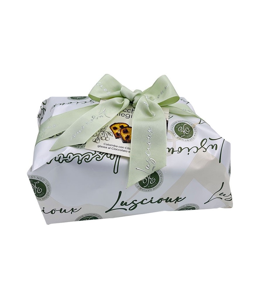 Luscioux Artisan Colomba "Pistachio and Cherries"| Hand wrapping with 750 g bow