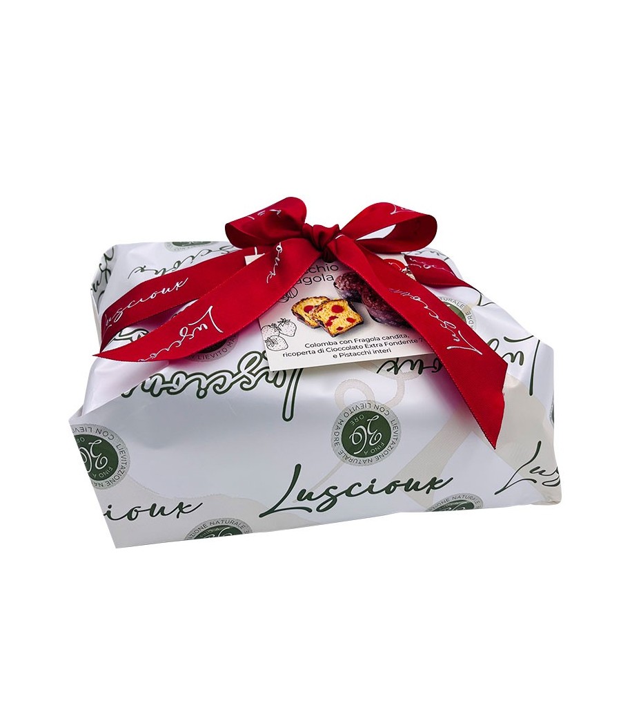 Luscioux Artisan Colomba "Pistachio and Strawberry"| Hand wrapping with 750 g bow