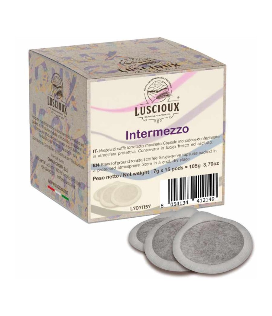 Luscioux Intermezzo ESE 44 Cápsulas de Café | Cremoso com sabor forte