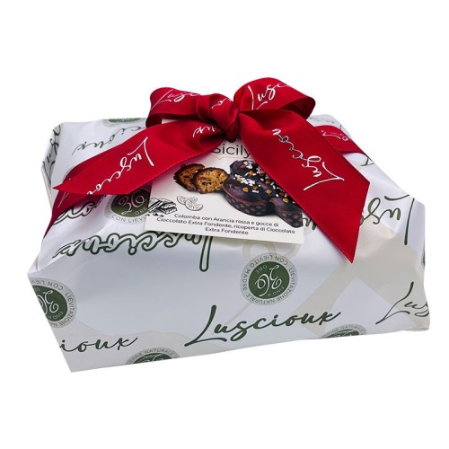 Luscioux Handmade Colomba "Red Sicily" | Hand wrapping with 750 g bow
