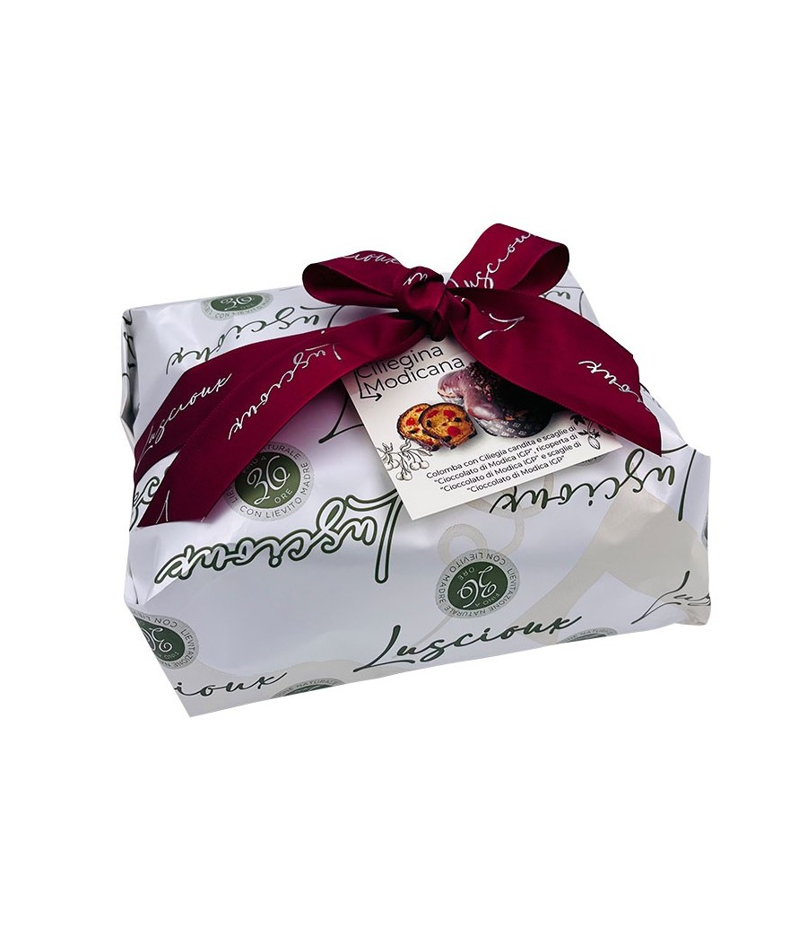 Luscioux Artisan Colomba "Ciliegina Modicana" | Hand wrapping with 750 g bow
